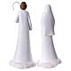 Nativité blanche détails fourrure résine peinte 2 pcs 28 cm s6