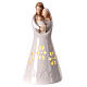 Holy Family painted ceramic lighted with snowflakes 20x10x10 cm s1