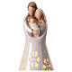 Holy Family painted ceramic lighted with snowflakes 20x10x10 cm s2