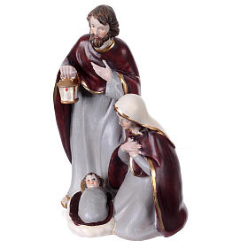 Nativity Holy Family set in colored resin 20 cm 20x12x5 cm