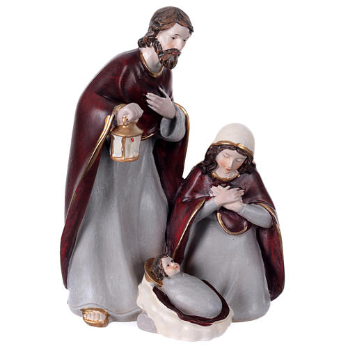 Nativity Holy Family set in colored resin 20 cm 20x12x5 cm 1