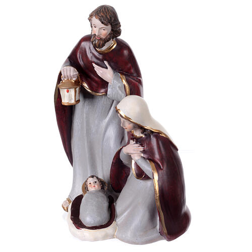 Nativity Holy Family set in colored resin 20 cm 20x12x5 cm 2