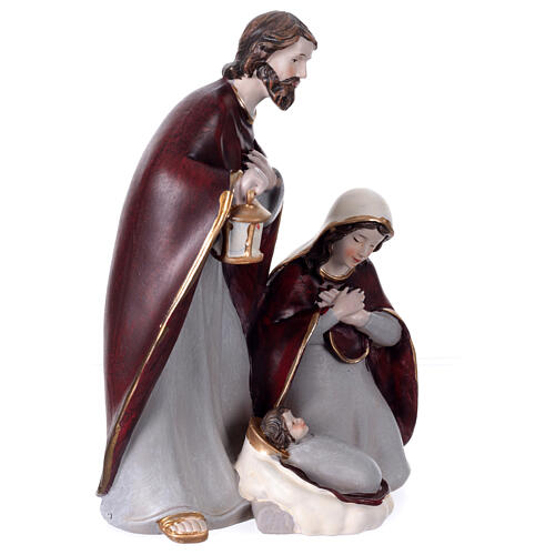 Nativity Holy Family set in colored resin 20 cm 20x12x5 cm 3