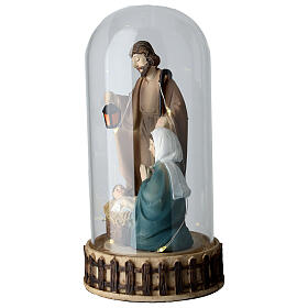 Glass dome with Nativity, 7 in, resin