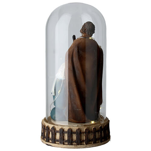 Glass dome with Nativity, 7 in, resin 4