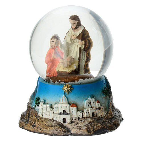 Snow globe with resin Nativity, 2.5x2 in 1