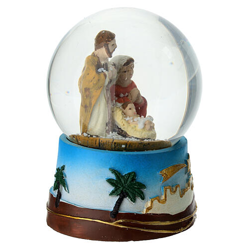 Snow globe Nativity Holy Family 9x6 cm in resin 3