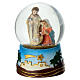 Snow globe Nativity Holy Family 9x6 cm in resin s1