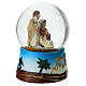 Snow globe Nativity Holy Family 9x6 cm in resin s3