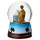 Snow globe Nativity Holy Family 9x6 cm in resin s4