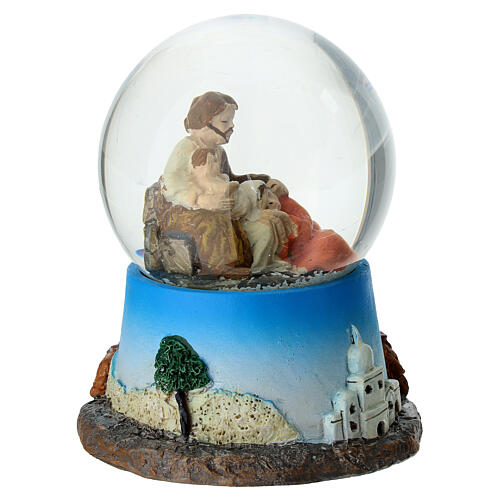 Natività palla di neve 9x7 cm resina 4