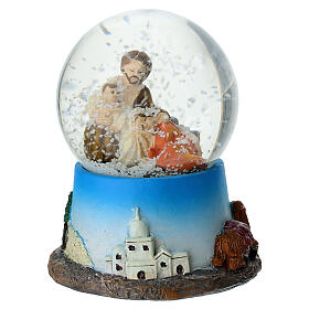 Nativity Holy Family snow globe 9x7 cm resin