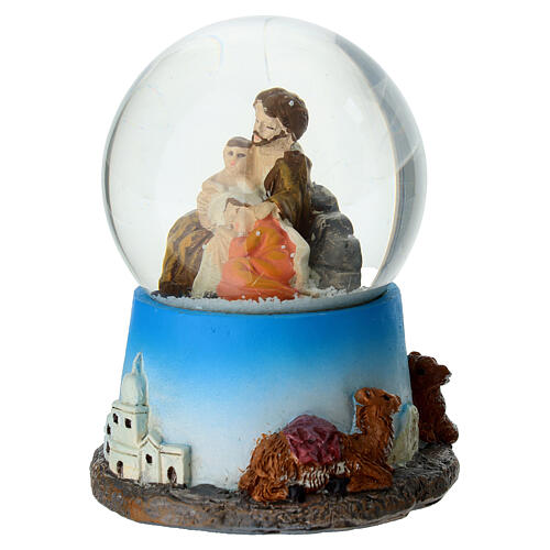 Nativity Holy Family snow globe 9x7 cm resin 3