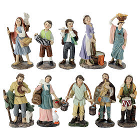 Set mit 10 Krippenfiguren – 10 cm, Resin