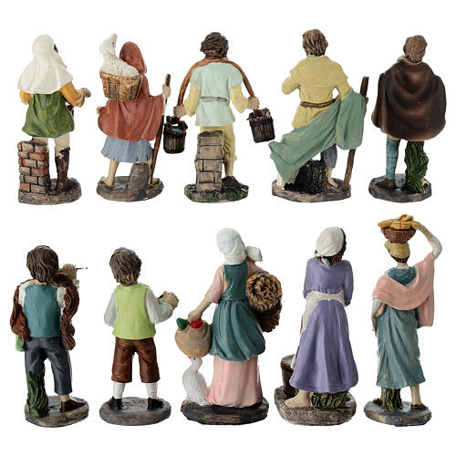 Set 10 santons crèche 10 cm résine 5