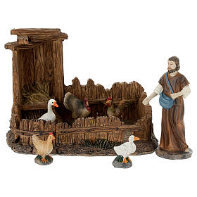 Set of shepherd with animals for Nativity Scene