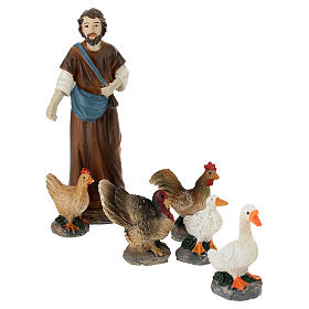 Set of shepherd with animals for Nativity Scene