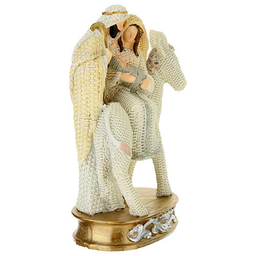 Resin Nativity Scene with woven pattern, 20 cm 3