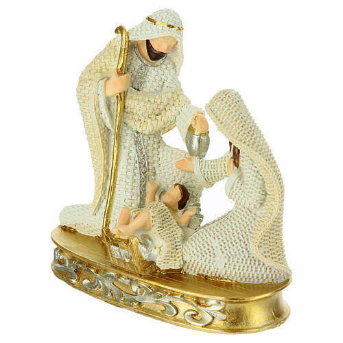 Holy Family with woven pattern, resin 3