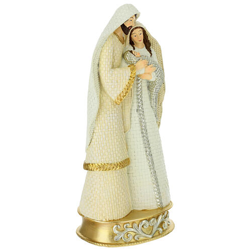 Nativity with woven pattern, 35 cm, resin 3