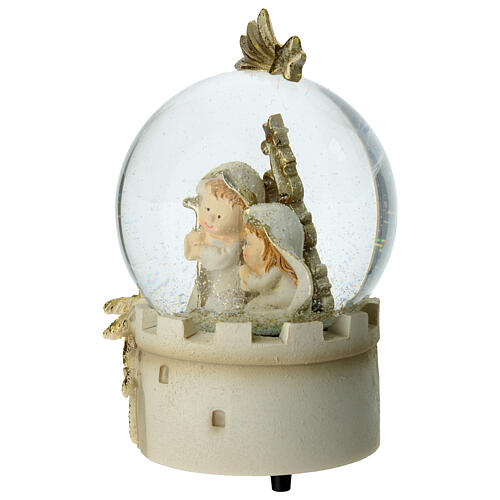 Music box with Nativity, snow globe of 7x3.5 in 3