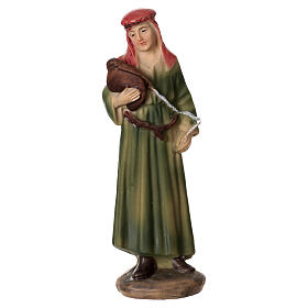 Statua contadino con borraccia presepe 8 cm resina