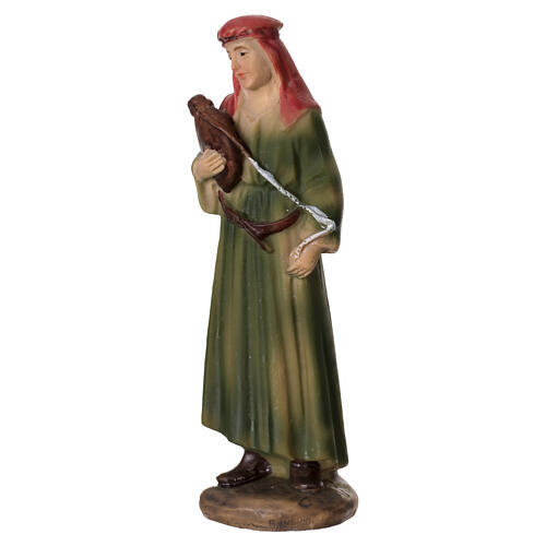 Farmer statue with water bottle nativity 8 cm resin 3