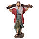 Statua pastore con tronco di legna presepe 8 cm s1