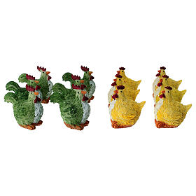 Pollo in plastica presepe 10-12 cm