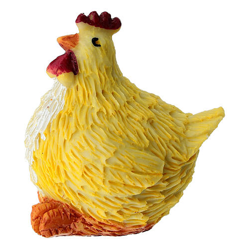 Pollo in plastica presepe 10-12 cm 3