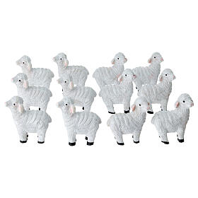 White plastic lamb for 10-12 cm Nativity Scene