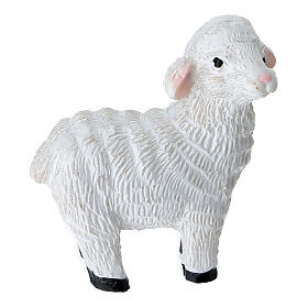 Agnellino bianco in plastica presepe 10-12 cm