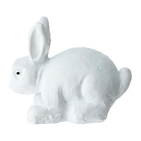 Coniglietto bianco in plastica presepe 10-12 cm
