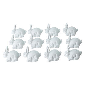 Coniglietto bianco in plastica presepe 10-12 cm