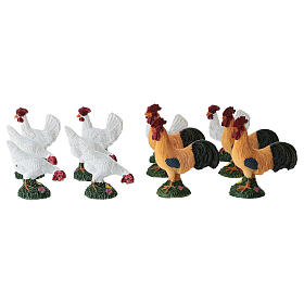 Gallo con due galline presepe 10-12 cm