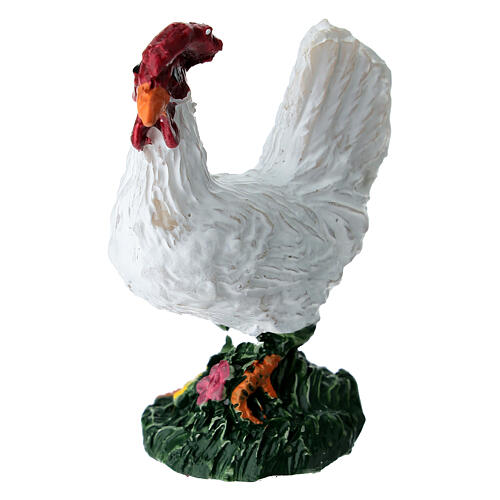 Gallo con due galline presepe 10-12 cm 5