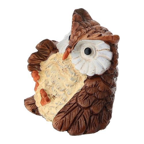 Gufo in plastica presepe 10-12 cm 3