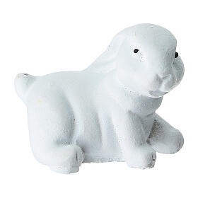 Coniglietto bianco in plastica presepe 10-12 cm
