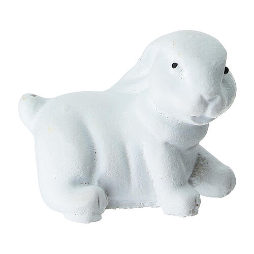 Coniglietto bianco in plastica presepe 10-12 cm 1