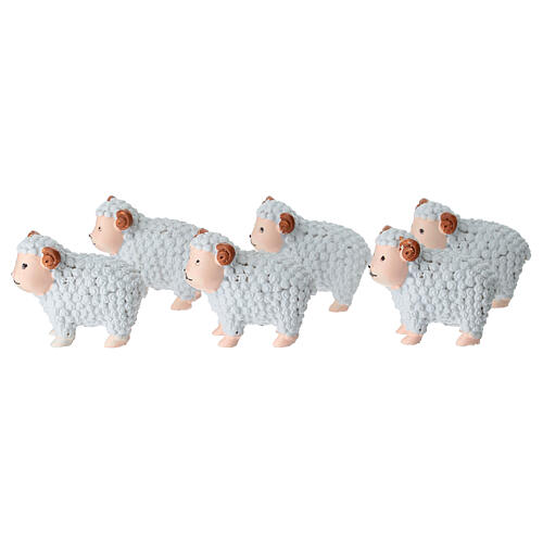 White plastic lamb for 10-12 cm Nativity Scene 2