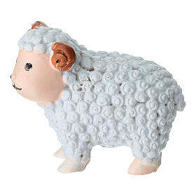 Agnello bianco in plastica presepe 10-12 cm