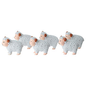 Agnello bianco in plastica presepe 10-12 cm