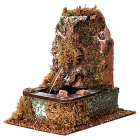 Handmade cork fountain for 8-10 cm Nativity Scene with pump, 15x10x15 cm