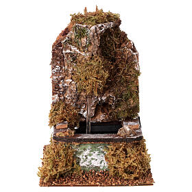 Fontana in sughero presepe 8-10 cm con pompa fatta a mano 15x10x15 cm