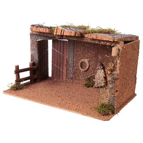 Étable Nativité 40x25x25 cm crèche de 12-15 cm 3