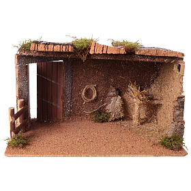 Stalla Natività 40x25x25 cm presepe da 12-15 cm