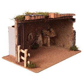 Stalla Natività 40x25x25 cm presepe da 12-15 cm