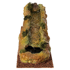 Montagna con fiume pompa 15x15x45 cm presepe 8-10cm