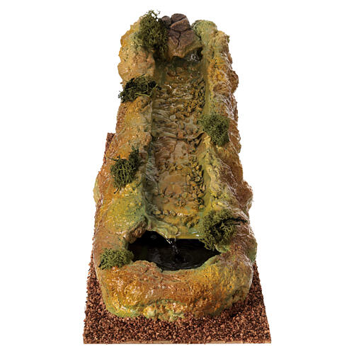 Montagna con fiume pompa 15x15x45 cm presepe 8-10cm 1