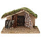 Empty hut with stone wall for 8-10 cm Nativity Scene, 25x15x15 cm s1